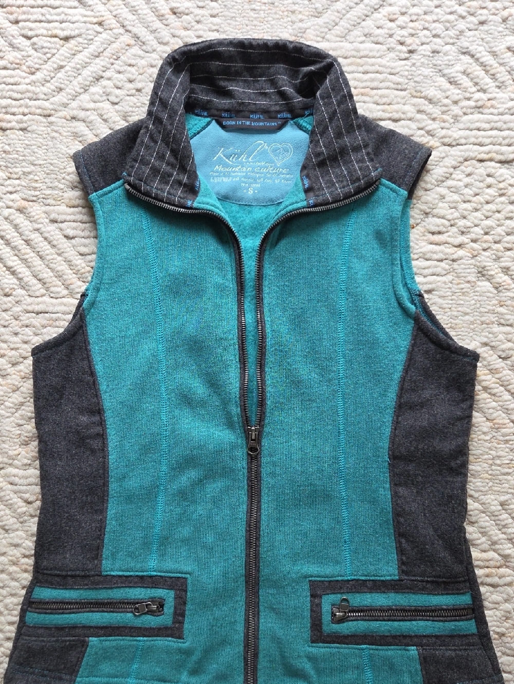 Kuhl Teal & Charcoal Women's Zip-Up Fitted Vest
